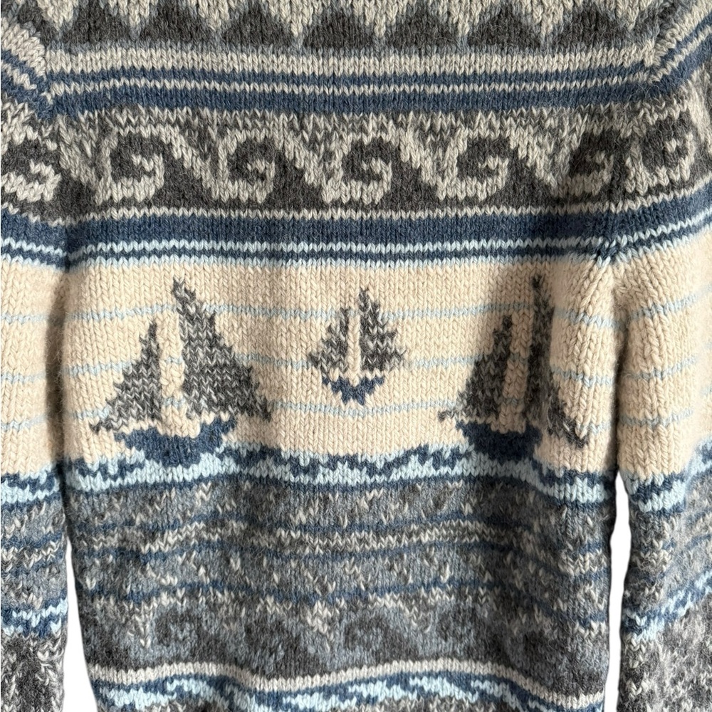 Faherty Sailboat Cowichan Alpca Blend Cardigan, Size Small - Picture 5 of 8